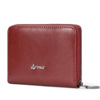 Monedero Y Tarjetero De Cuero Vacuno Con RFID ARW01 Rojo
