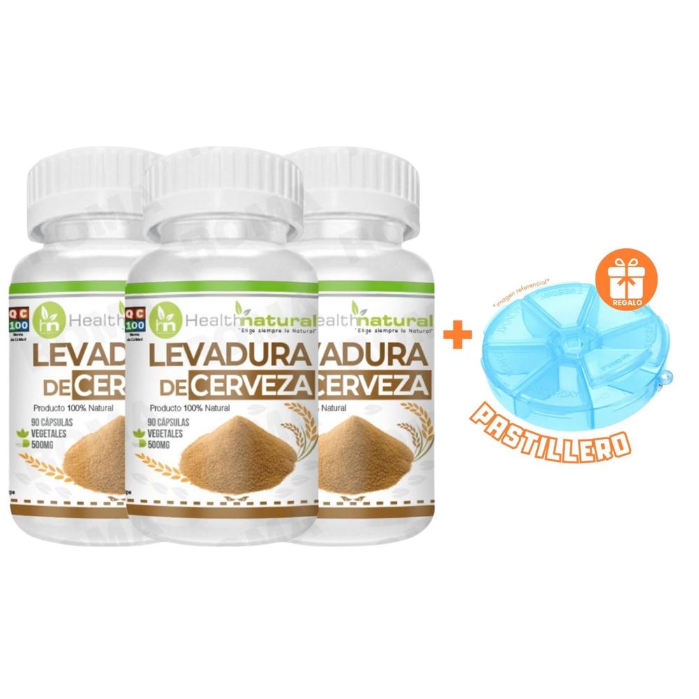 PACK 3 LEVADURA DE CERVEZA HEALTHNATURAL 1500MG + REGALO PAS