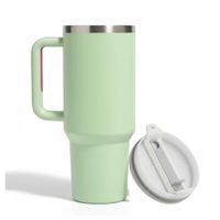 Vaso Térmico de Asa Portable Acero Inoxidable con Sorbete Pajilla Uso Diario y Personal 1 LT Verde