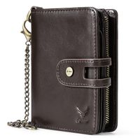 Billetera De Cuero Vacuno Con Cadena y RFID BP811M