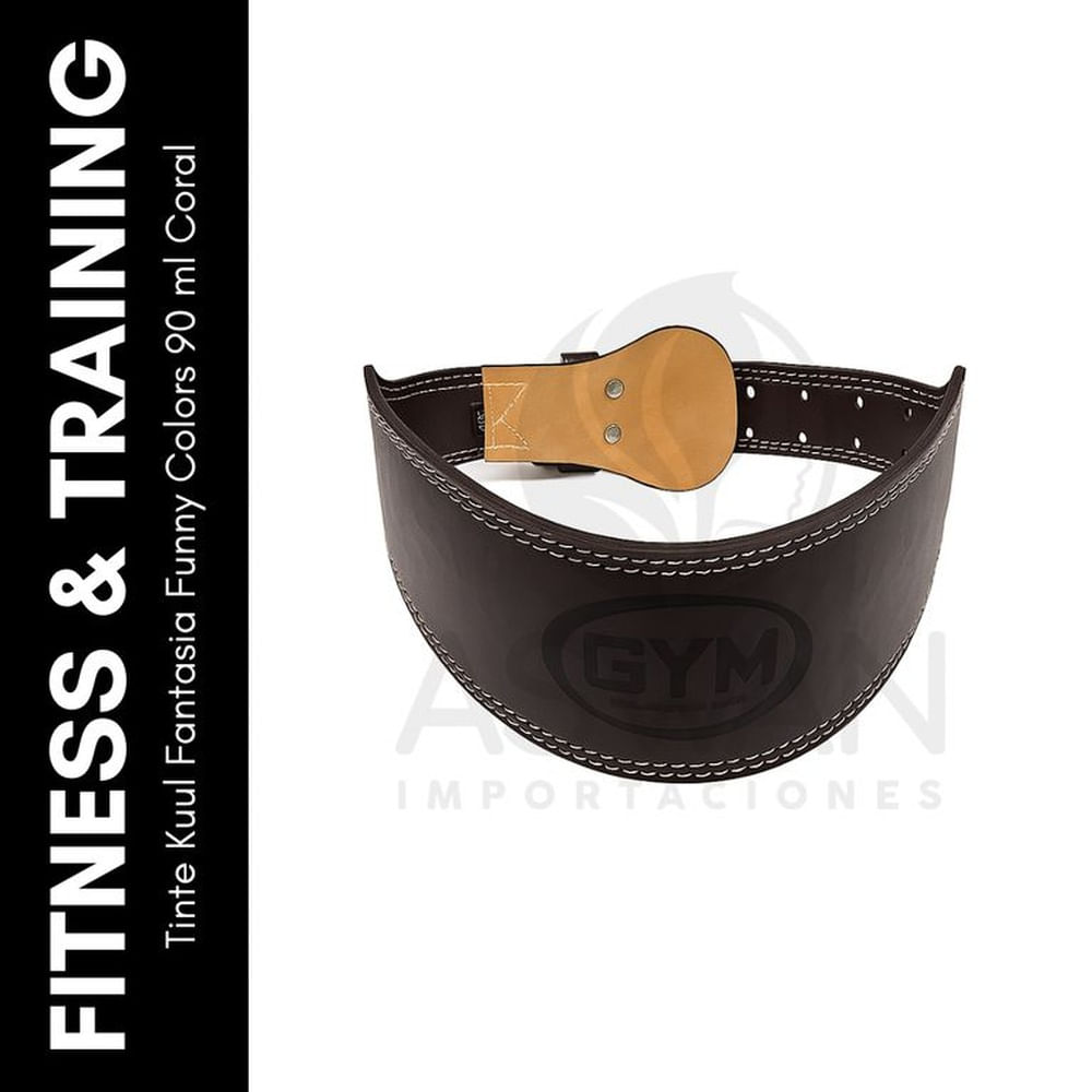 Cinturón Cuero Importado Para Levantar Pesas - GYM Negro