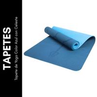 Tapete de Yoga Color Azul con Celeste Azul