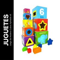 Juego de Madera Cubos Aplilable x8 Beige