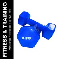 Mancuernas Plastificadas 4 kg Azul - XFIT