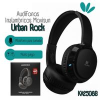Audífono movisun vincha urban rock 40h  Negro