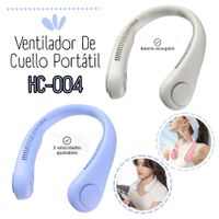 Ventilador De Cuello Portatil Recargable - CELESTE - BLANCO