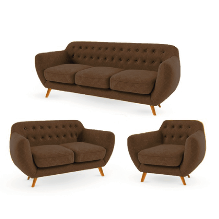 Juego de Sala 3 2 1 Antuane Alto Hogar Rojo Juego de Sala  3 2 1 Antuane Alto Hogar Marrón