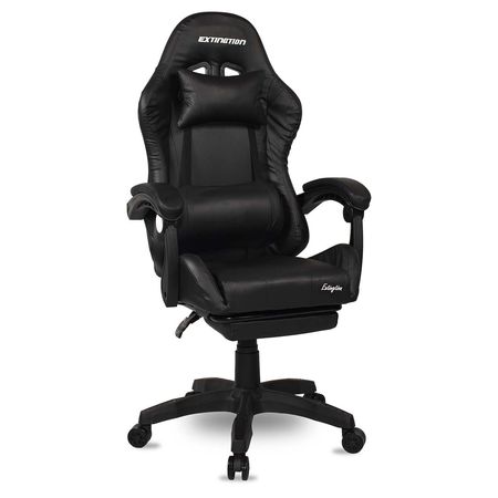 Silla Gamer Extingtion 155° Masajeador Lumbar y Apoya Pies Negro