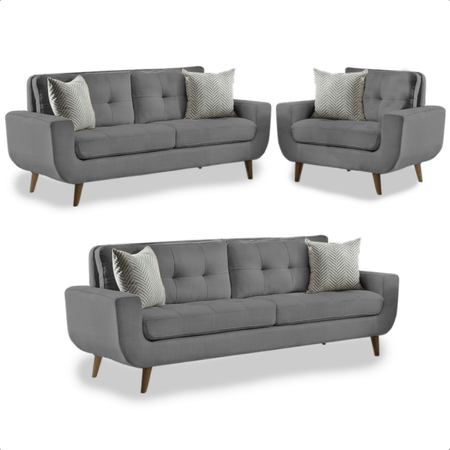 Juego de Sala Vintage 3 2 1 Kayruth Azul Cobalto Juego de Sala Vintage 3 2 1 Kayruth Gris Oscuro