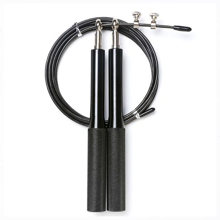 Soga De Saltar Crossfit Fitness Aluminio - Negro