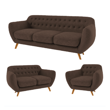 Juego de Sala 3 1 1 Antuane Marrón