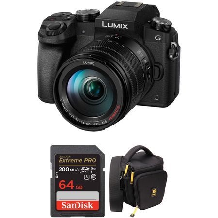Cámara sin Espejo Panasonic Lumix G7 con Lente 14 140Mm y Kit de Accesorios Negro 1243706-REG