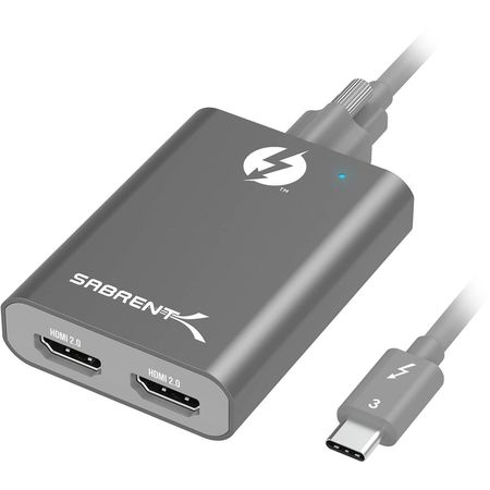 Adaptador de Pantalla Sabrent Thunderbolt 3 a Dual Hdmi 2.0 1627770-REG