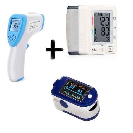 Combo protección : Termometro + Oximetro + Tensiometro Termometro mas Oximetro y Tensiometro