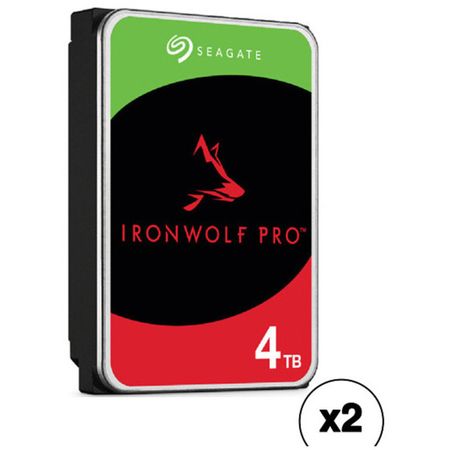 Disco Duro Interno Nas Seagate Ironwolf Pro de 4Tb 7200 Rpm Sata Iii 3.5 Cmr Retail 2 Pack 1671453-REG
