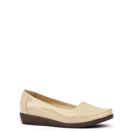 Zapatos Casuales de Cuero para Mujer PAR&SS KA23-0207 Beige Talla 36