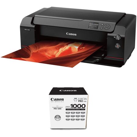Impresora Fotográfica Canon Imageprograf Pro 1000 de 17 con Juego de Tanques de Tinta Adicionales 1381757-REG