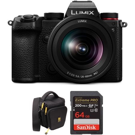 Cámara sin Espejo Panasonic Lumix S5 con Lente de 20 60Mm y Kit de Accesorios 1648370-REG