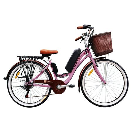 Bicicleta Eléctrica Modelo Vintage Romántica Aro 26 - Rosado