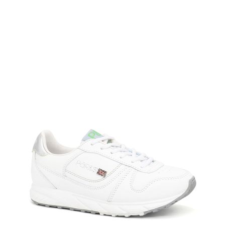 Zapatillas Escolares de Cuero para Niños Par&ss CE-124J Blanco Gris Talla 38