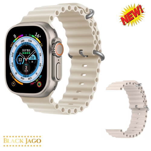 Correa de Silicona Modelo Ocean Watch Ultra SmartWatch I8 Beige
