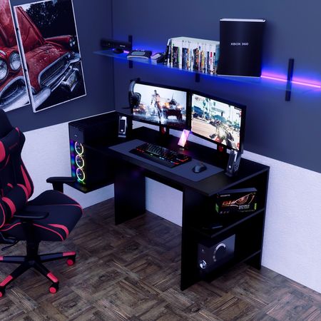 Escritorio Gamer NRO09 150cm Movenda Muebles Negro