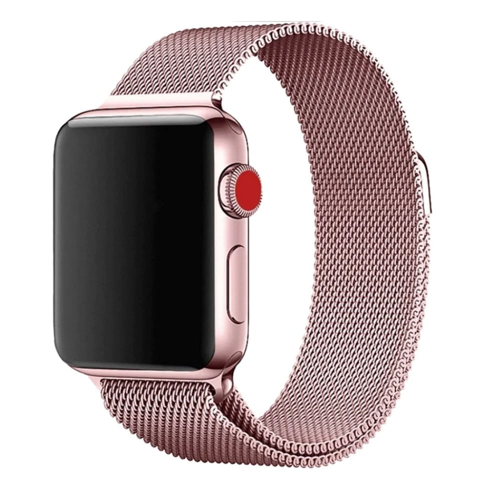 Correa Milanese Imantada Rosa 42/44/45 Mm  Compatible con Apple watch