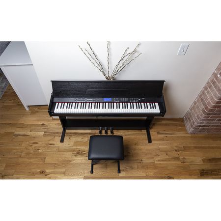 Piano Digital Alesis Virtue de 88 Teclas con Soporte y Banco de Madera Negro 1499925-REG