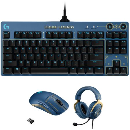 Kit de Teclado Mecánico Mouse y Headset Logitech G G Pro para League Of Legends 1736389-REG