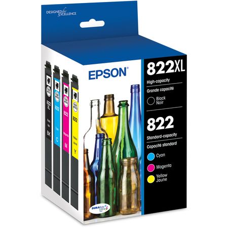 Combo Pack Epson T822 de Alta Capacidad Negro y de Capacidad Estándar en Color 1580218-REG