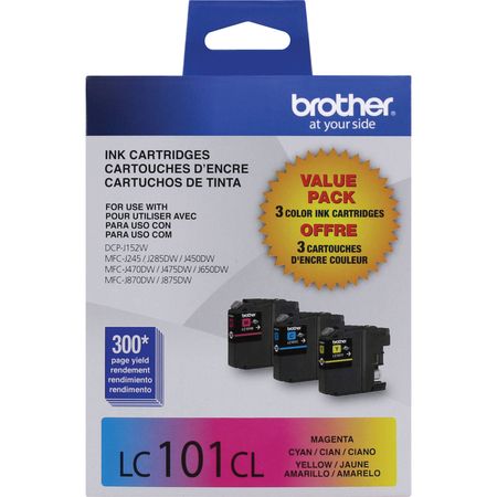 Pack de 3 Cartuchos de Tinta Brother Lc101 Innobella a Color 1023199-REG