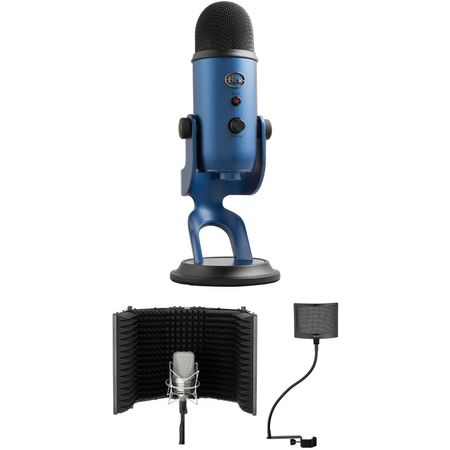 Kit de Micrófono Usb Blue Yeti con Parabrisas y Filtro de Reflexión Azul Medianoche 1322600-REG