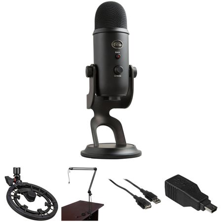 Kit de Micrófono Usb Blue Yeti con Soporte Antivibración y Brazo Articulado 1322570-REG