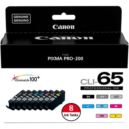 Value Pack de Ocho Cartuchos de Tinta Canon Cli 65 en Colores 1602506-REG