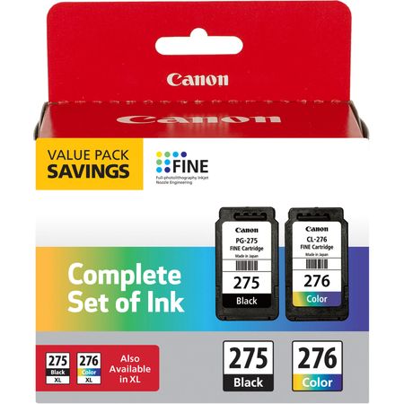 Cartuchos de Tinta B W Color Canon Pg 275 Cl 276 Value Pack para Impresoras Pixma Ts3520 y Tr4720 1636085-REG