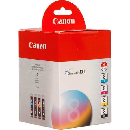 Pack de 4 Cartuchos de Tinta Canon Cli 8 456592-REG