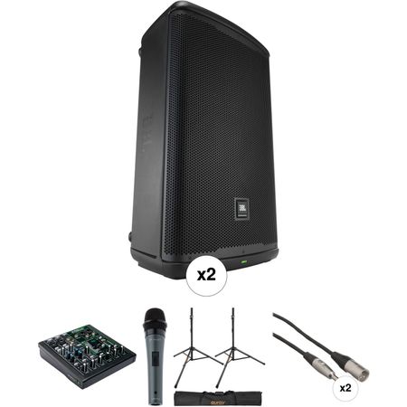 Altavoz Activo Jbl Eon715 Dual Kit con Mezclador Micrófono Soportes Bolsa y Cables 1701518-REG