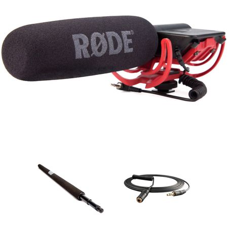 Kit de Micrófono de Cañón Rode Videomic para Montar en Cámara con Micro Boompole y Cable de Extensió 937185-REG