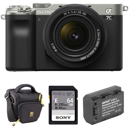 Cámara sin Espejo Sony A7C con Lente de 28 60Mm y Kit de Accesorios Plata 1612898-REG