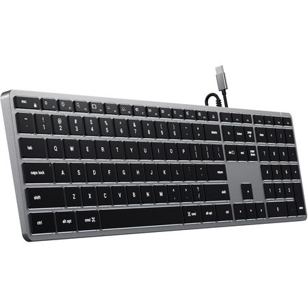 Teclado con Cable Retroiluminado Satechi Slim W3 Gris Espacial 1629630-REG