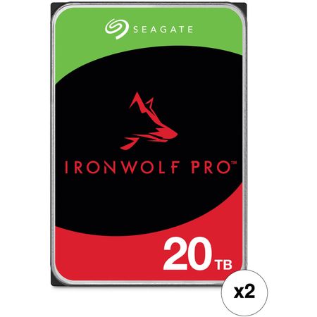 Disco Duro Interno Seagate Ironwolf Pro 20Tb 7200 Rpm Sata Iii 3.5 para Nas Cmr Retail 2 Pack 1770076-REG