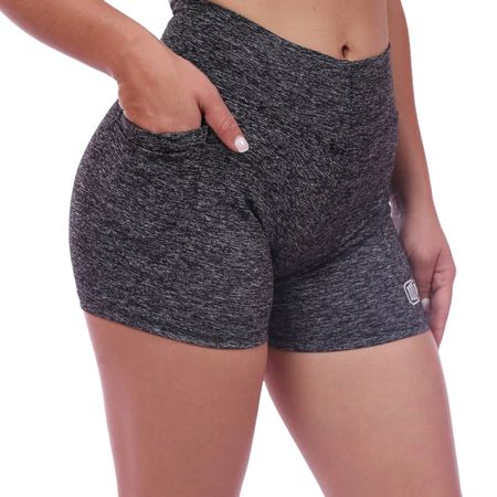 Short Pantaloneta con Bolsillo Lateral Muscle Museum Negro Jaspeado para Mujer Short Pantaloneta con Bolsillo Lateral para Mujer Color Negro Jaspeado Talla S