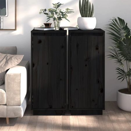 Aparador Vertical Lula set x2 color Negro 1 puerta TU MESITA