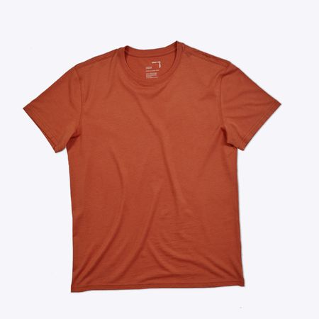 Polo Naranja Ladrillo para Hombre Drop the Label Cuello Redondo Manga Corta Algodón Pima talla XXL