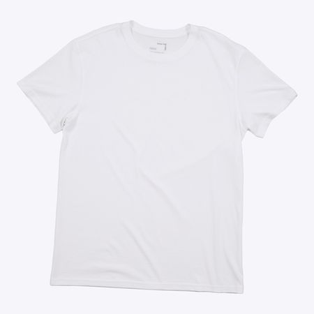 Polo Blanco para Hombre Drop the Label Cuello Redondo Manga Corta Algodón Pima talla S