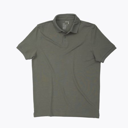 Polo Camisero Piqué Verde Oliva para Hombre Drop the Label Manga Corta Algodón Pima talla S