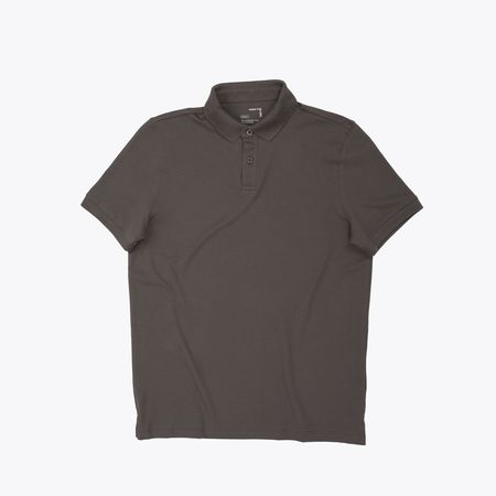 Polo Camisero Piqué Marrón para Hombre Drop the Label Manga Corta Algodón Pima talla M
