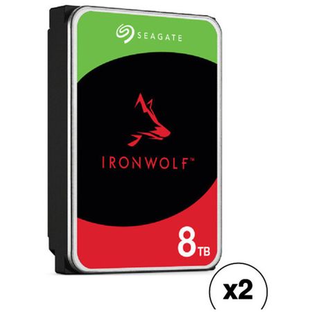 Disco Duro Interno Nas Seagate Ironwolf de 8Tb 7200 Rpm Sata Iii 3.5 Oem Paquete de 2 1671527-REG