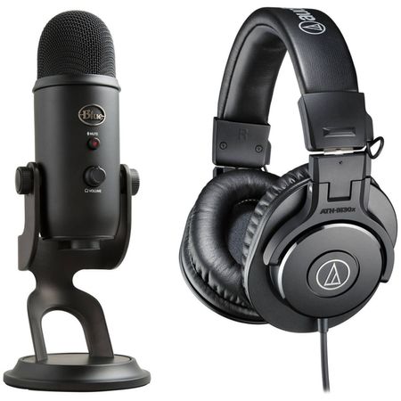 Kit de Micrófono Usb Blue Yeti y Audífonos Ath M30X Negro 1439187-REG