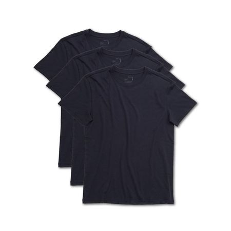 3-Pack Polo Azul Oscuro para Hombre Drop the Label Cuello Redondo Manga Corta Algodón Pima talla S